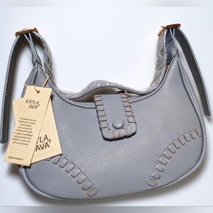 Nwt Kayla + Ava Stitch Winter Baby Blue Vegan small Hobo Shoulder bag